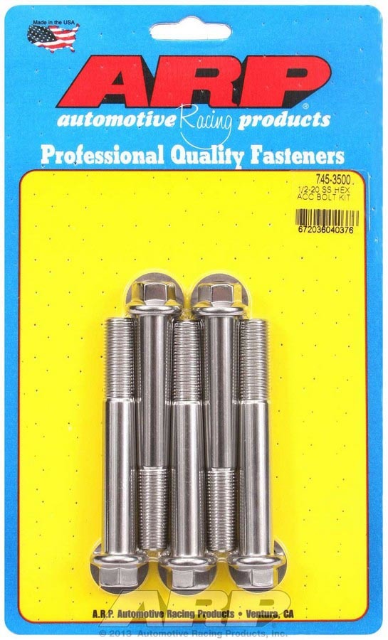 ARP 745-3500 S/S Bolt Kit - 6pt. (5) 1/2-20 x 3.500