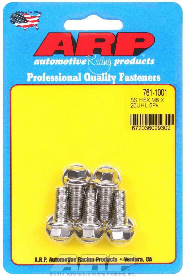 ARP 761-1001 S/S Bolt Kit - 6pt. (5) 8mm x 1.25 x 20