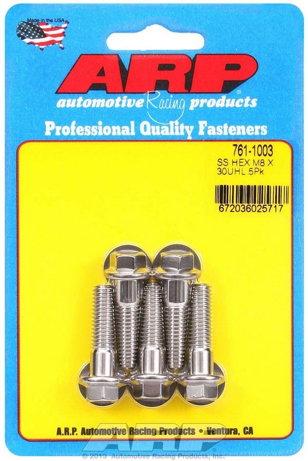ARP 761-1003 S/S Bolt Kit - 6pt. (5) 8mm x 1.25 x 30