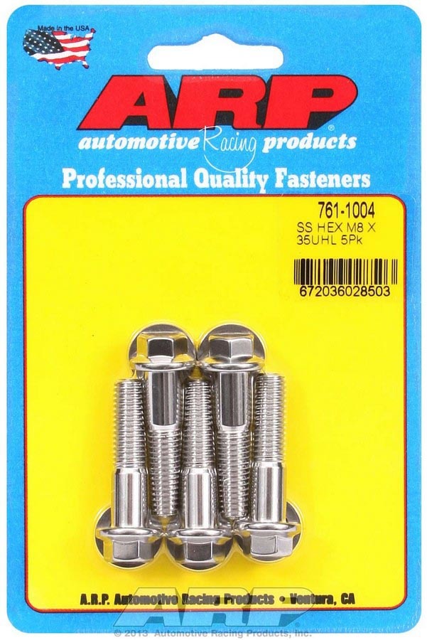 ARP 761-1004 S/S Bolt Kit - 6pt. (5) 8mm x 1.25 x 35mm
