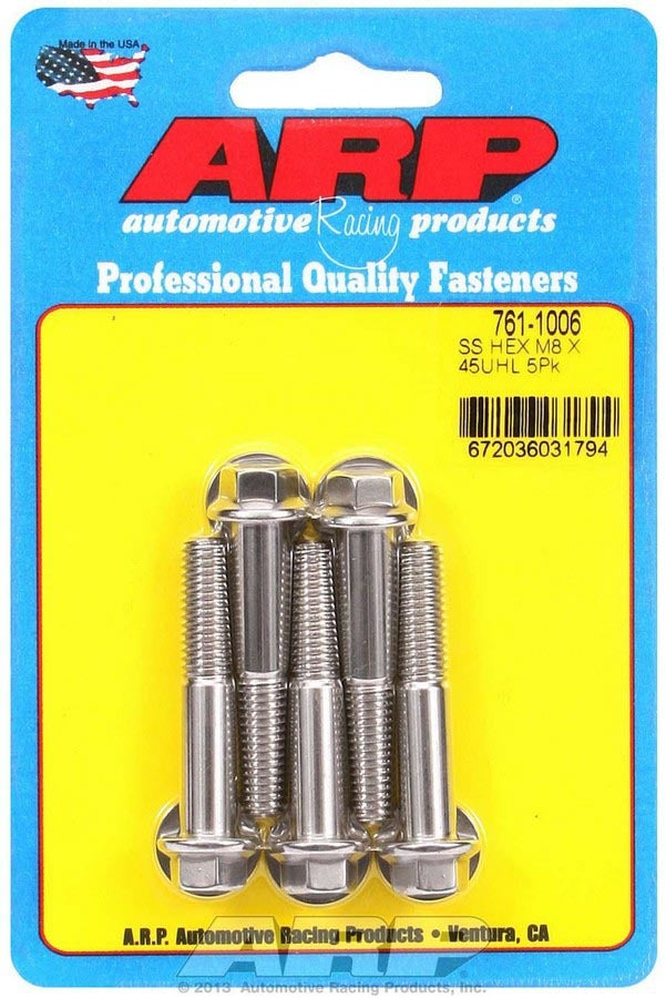 ARP 761-1006 Bolt Kit - SS 6pt 5pk 8mm x 1.25 x 45mm