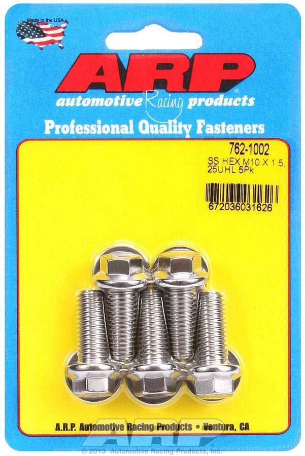 ARP 762-1002 S/S Bolt Kit - 6pt. (5) 10mm x 1.5 x 25mm