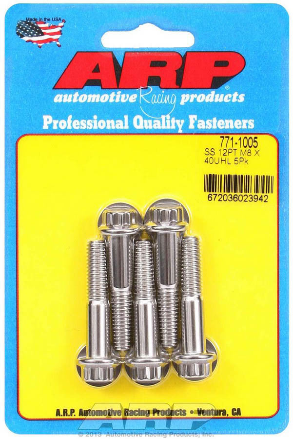 ARP 771-1005 S/S Bolt Kit - 12pt. (5) 8mm x 1.25 x 40