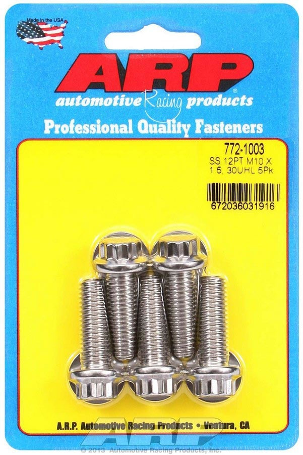 ARP 772-1003 Bolt Kit - SS 12pt 5pk 10mm x 1.50 x 30mm