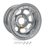 AERO RACE WHEELS 33-084520S 13x8 2in. 4.50 Silver Beadlock Wheel