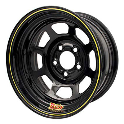 AERO RACE WHEELS 50-174540 AERO RACE WHEELS 50-174540 15x7 Inch Black Steel Wheel with 4 Inch Backspace and 5x4.50 Bolt Pattern