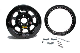 AERO RACE WHEELS 53-174730B 15x7 3in 4.75 Black Beadlock