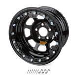 AERO RACE WHEELS 53-185010B Wheel 15x8 1in B/S Black w/ Black Ring