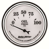 AUTOMETER 1227 Autometer 1227 Old Tyme White II 0-100 psi Electric Analog Oil Pressure Gauge