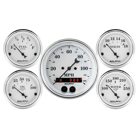 AUTOMETER 1650 Old Tyme White Gauge Kit w/GPS Speedo