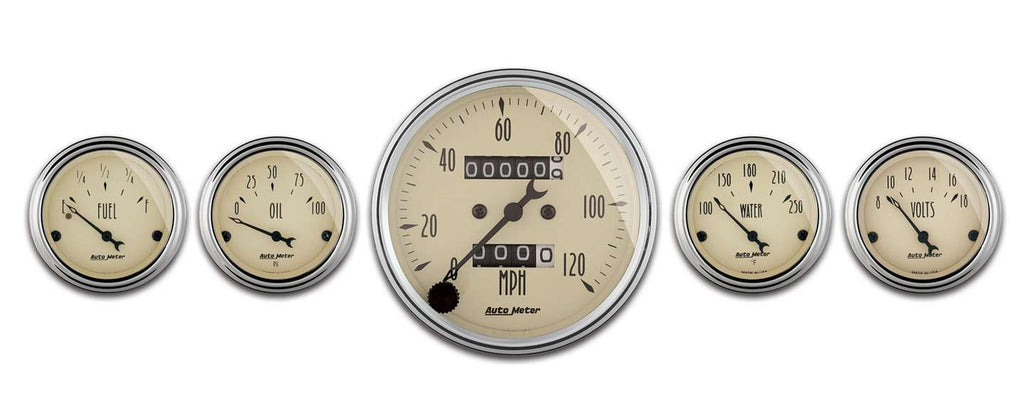 AUTOMETER 1808 A/B 5pc. Gauge Kit w/Mech. Speedo