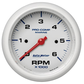 AUTOMETER 200752 3-3/8 Tach 6000 RPM White Phantom Series