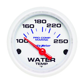 AUTOMETER 200762 2-1/16 Water Temp Gauge 100-250F White Phantom