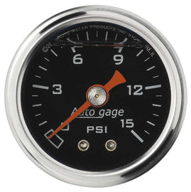 AUTOMETER 2172 1-1/2in Pressure Gauge - 0-15psi - Black Face