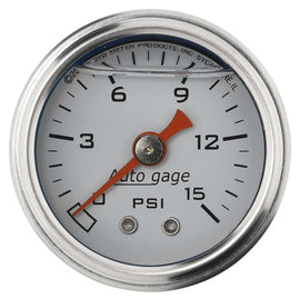 AUTOMETER 2175 1-1/2in Pressure Gauge 0-15psi- White