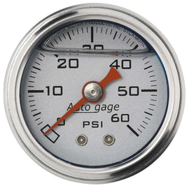 AUTOMETER 2179 1-1/2in Pressure Gauge - 0-60psi - Silver Face