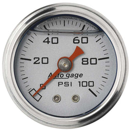 AUTOMETER 2180 1-1/2in Pressure Gauge - 0-100psi - Silver Face