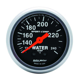 AUTOMETER 3333 2-1/16in Sport-Comp Water Temp.Gauge 120-240