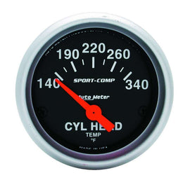 AUTOMETER 3336 2-1/16in S/C Cylinder Hd Temp. Gauge 140-340