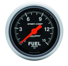 AUTOMETER 3361 Sport Comp 2 1/16in Fuel 0-15 PSI Elec.