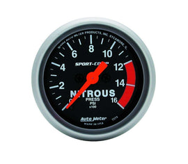 AUTOMETER 3374 2-1/16in S/C Nitrous Press. Gauge 0-1600psi
