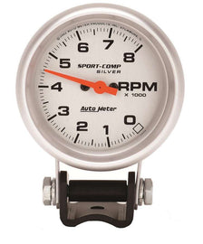 AUTOMETER 3707 Sport Comp 2 5/8in Silver Tach 8000 RPM