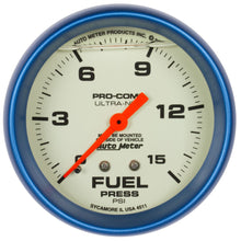 Load image into Gallery viewer, AUTOMETER 4211 2-5/8 Ultra-Nite F/P Gauge 0-15psi