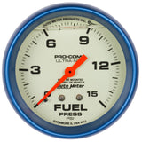 AUTOMETER 4211 2-5/8 Ultra-Nite F/P Gauge 0-15psi