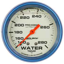 AUTOMETER 4231 2-5/8 Ultra-Nite Water Temp Gauge 140-280