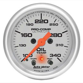 AUTOMETER 4340 2-1/16in U/L Oil Temp Gauge w/Peak & Warning