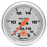 AUTOMETER 4383 2-1/16in U/L Volt Gauge w/Peak & Warning