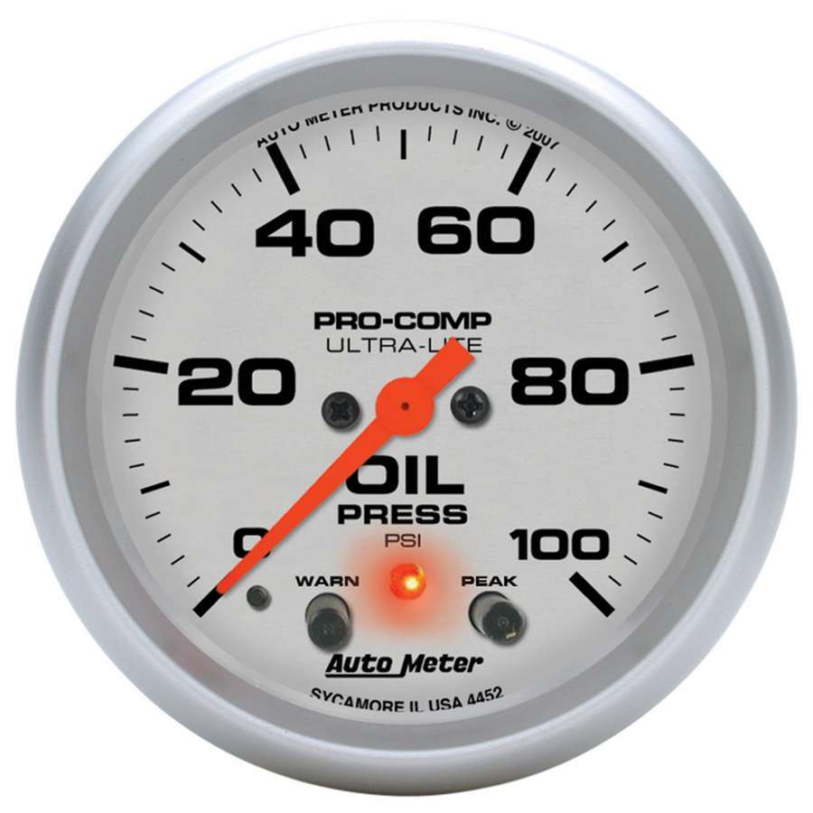 AUTOMETER 4452 2-5/8in U/L Oil Pressure Gauge w/Peak & Warning