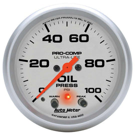 AUTOMETER 4452 2-5/8in U/L Oil Pressure Gauge w/Peak & Warning