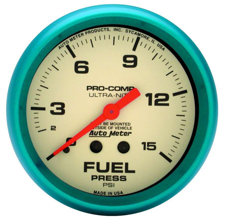 AUTOMETER 4511 2-5/8 Ultra-Nite F/P Gauge 0-15psi