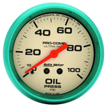 AUTOMETER 4521 2-5/8 Ultra-Nite Oil Press. Gauge 0-100psi