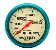 Load image into Gallery viewer, AUTOMETER 4531 2-5/8 Ultra-Nite Water Temp Gauge 140-280