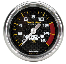 AUTOMETER 4774 2-1/16in C/F Nitrous Press. Gauge 0-1600psi