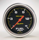 AUTOMETER 5461 Pro Comp 2 5/8in Fuel 0-15 PSI Elec.