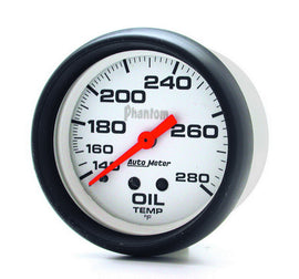 AUTOMETER 5841 Autometer 5841 Phantom Oil Temperature Gauge 140-280°F - Mechanical Analog with Full Sweep - 2-5/8 Inch White Face