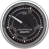 AUTOMETER 9703 2/16 Chrono Chrome Gauge Vac/Boost  30HG/30PSI
