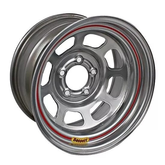 BASSETT 57SF2S Wheel 15x7 5x4.5 2in BS Silver Spun