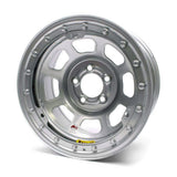 BASSETT 58DC4ISLK 15X8 IMCA B/Lock Wheel D-Hole Silver 5x4.75