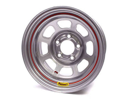 BASSETT 58DF3IS 15X8 IMCA Wheel D-Hole Silver 5x4.50