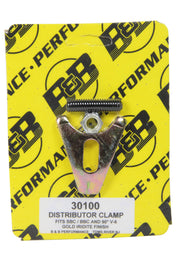B and B PERFORMANCE PRODUCTS 30100 Distributor Clamp - Chevy V8- Gold