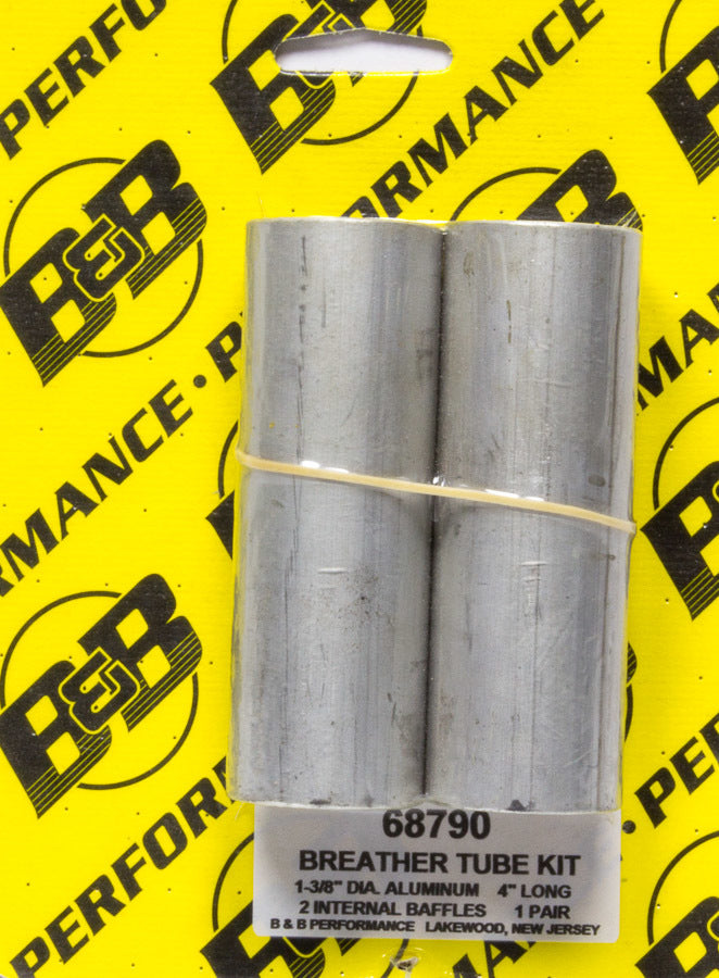 B and B PERFORMANCE PRODUCTS 68790 Aluminum 4in V/C Breather Tube Kit (Pair)