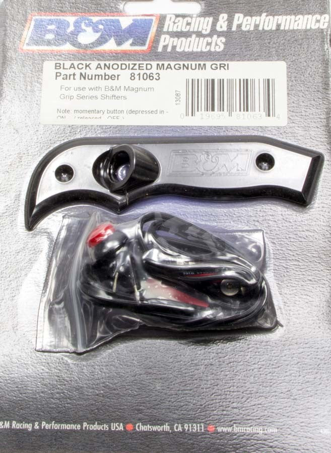 B and M AUTOMOTIVE 81063BM B&M Automotive 81063BM Aluminum Side Plate Shifter Knob with 12V Button and Magnum Grip Logo