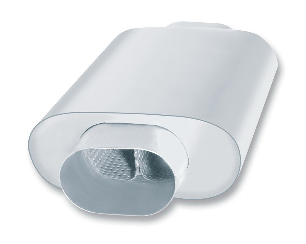 BORLA 40536 BORLA Hooter Cup Spec Muffler Model 40536 - 3.5-inch Oval Center Inlet and Outlet, Stainless Steel