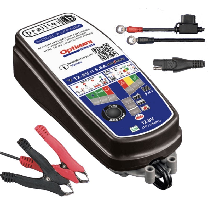 BRAILLE AUTO BATTERY TM393 12-Volt Lithium Battery Charger