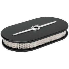 BILLET SPECIALTIES 15424 Oval Air Cleaner Large Streamline Black