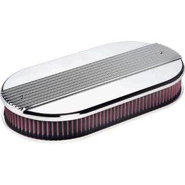 BILLET SPECIALTIES 15650 Dual Quad Ribbed Oval Air Cleaner